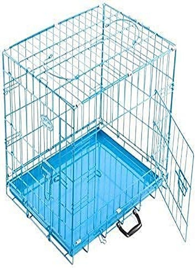 Smart Pups Dog cage Kennel adjutable Removable Tray paw Protector for Dogs,Cats and Rabbits 18 Inch Sky Blue (Pack of 1) - Image 1